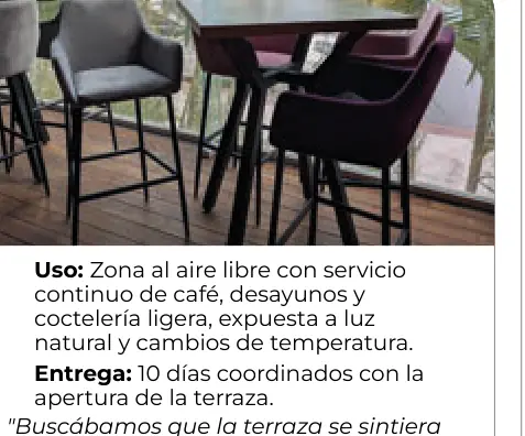Terraza panorámica para cafetería