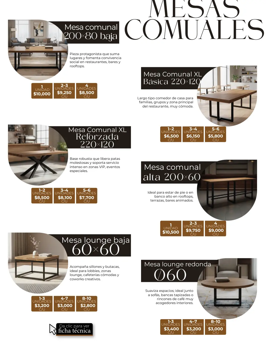 Mesas comunales y lounge